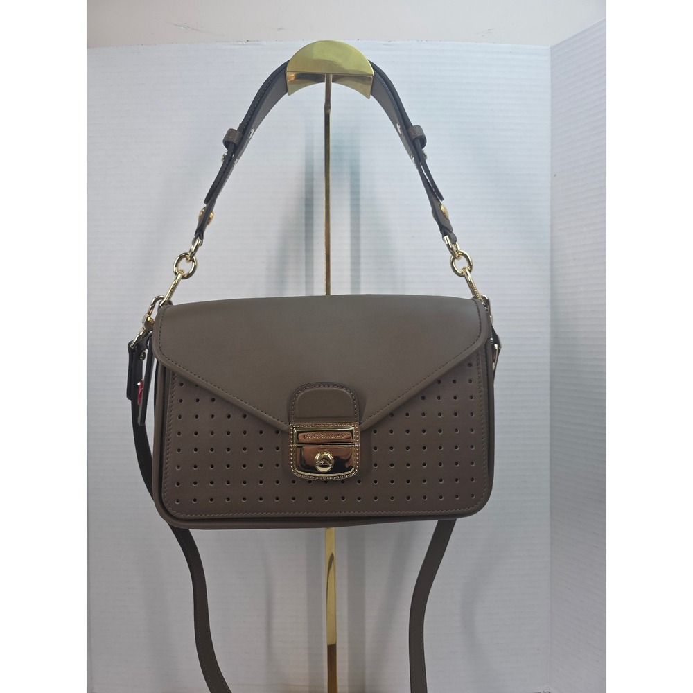 Longchamp Mademoiselle Kaki Perforated Leather Crossbody Bag L1323883292